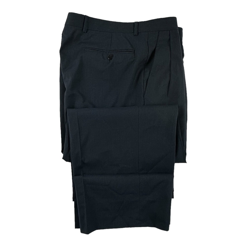 Zanella Platinum Guabello Super 130s Blue Wool Dress Pants Mens 32x27